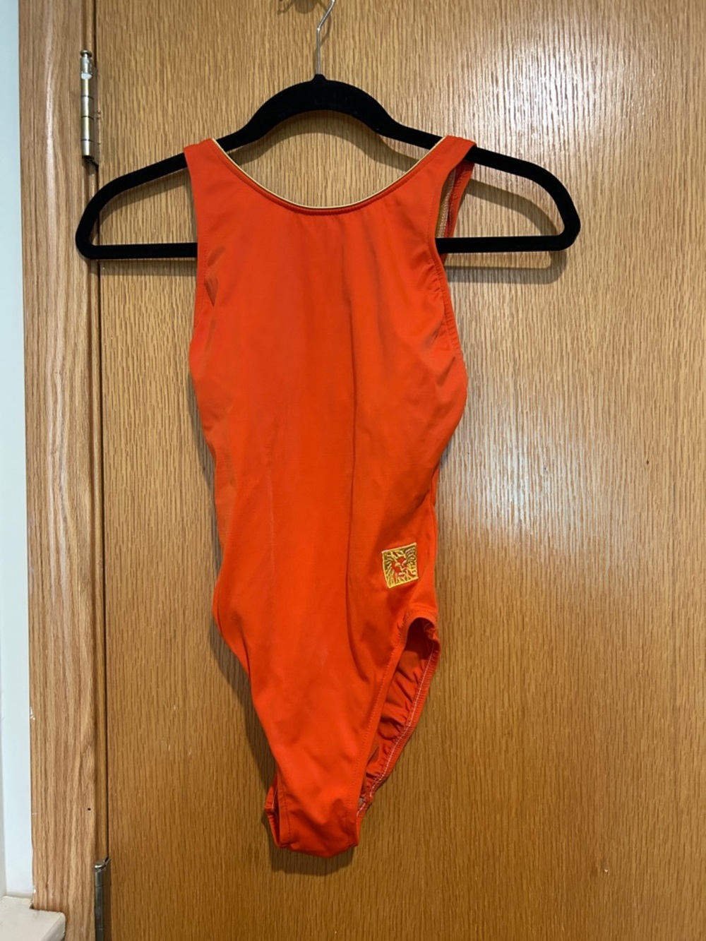 Vintage Anne Klein Bright Orange One-Piece Swimsuit